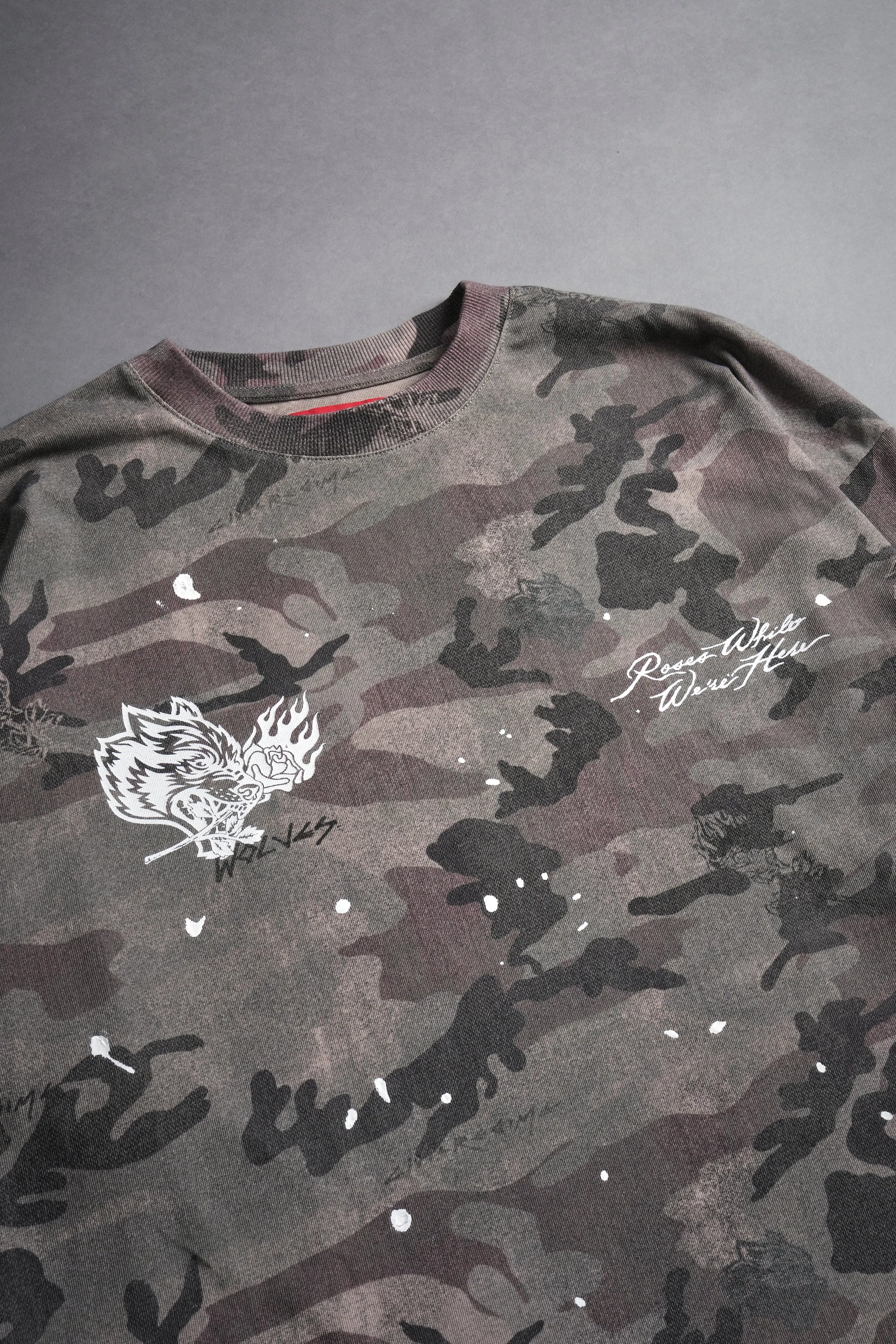 Roses While We're Here "Premium" Oversized Tee in Blooming Woodland Camo