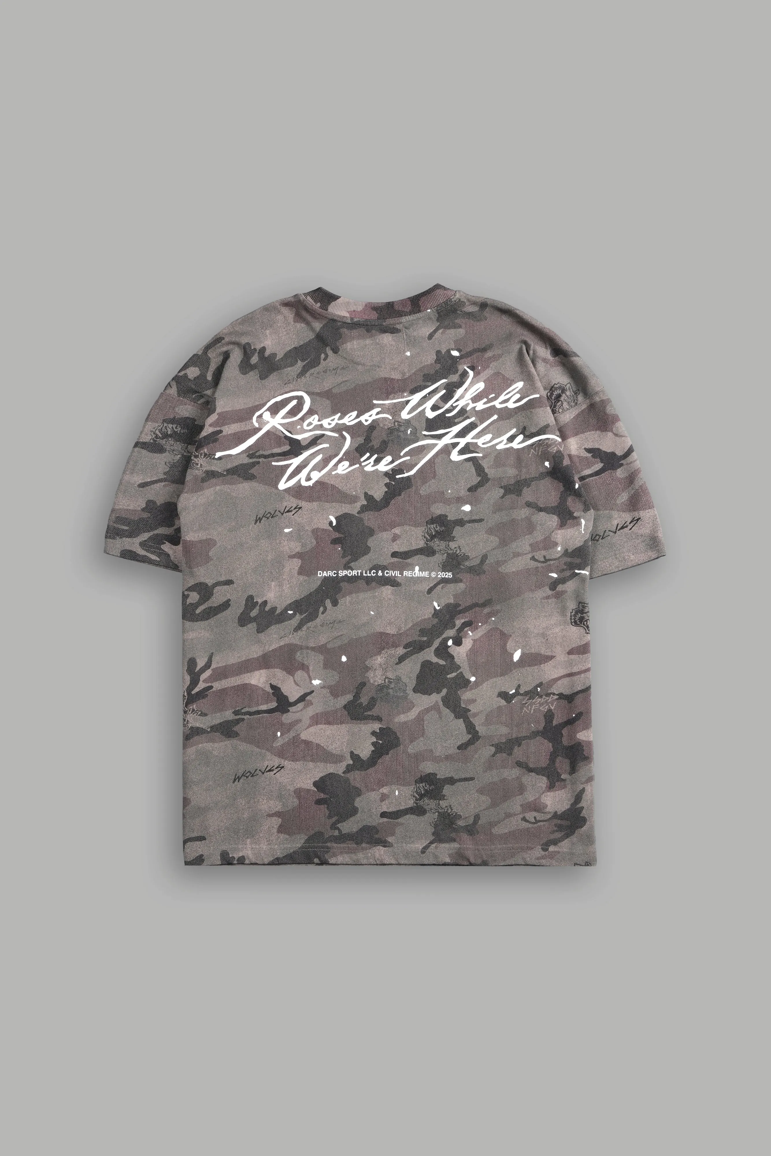 Roses While We're Here "Premium" Oversized Tee in Blooming Woodland Camo