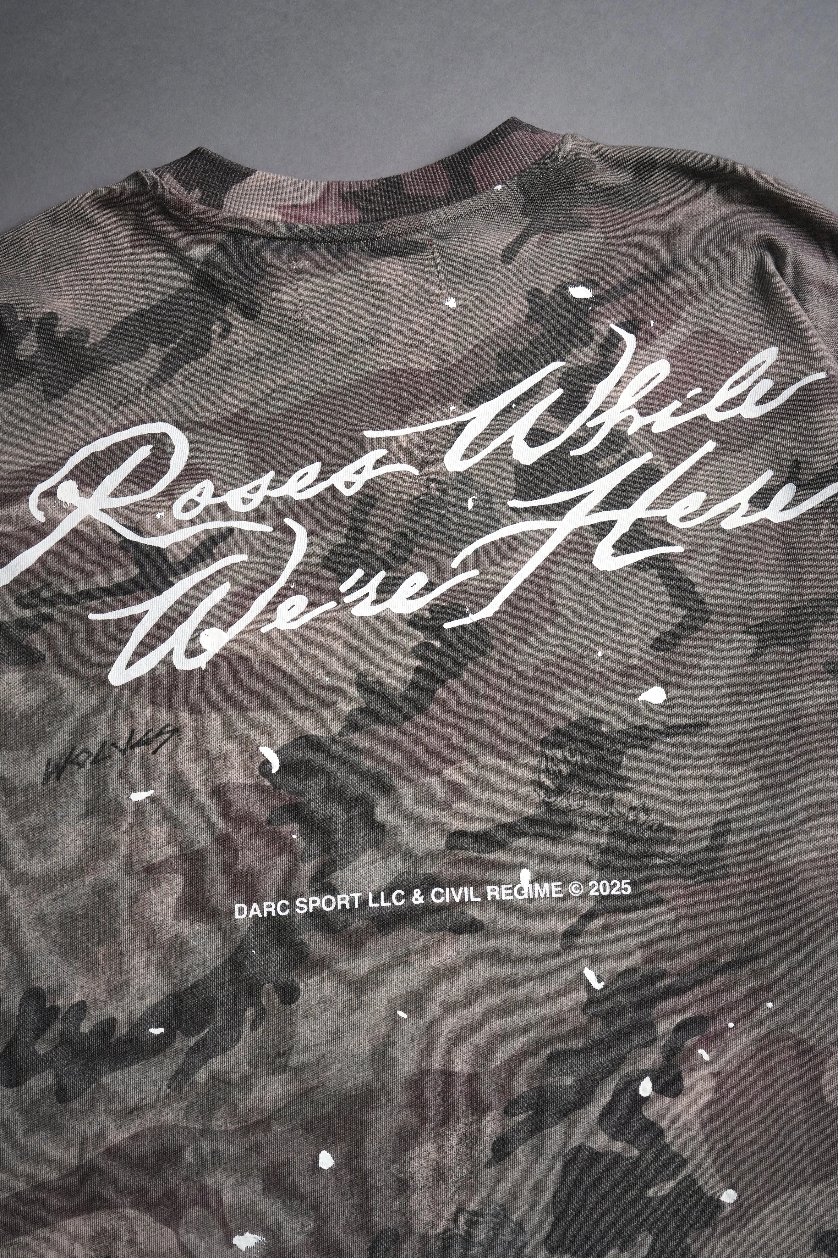 Roses While We're Here "Premium" Oversized Tee in Blooming Woodland Camo