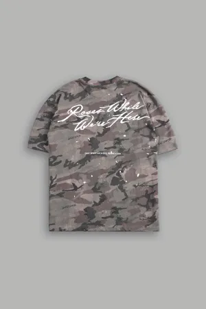 Roses While We're Here "Premium" Oversized Tee in Blooming Woodland Camo