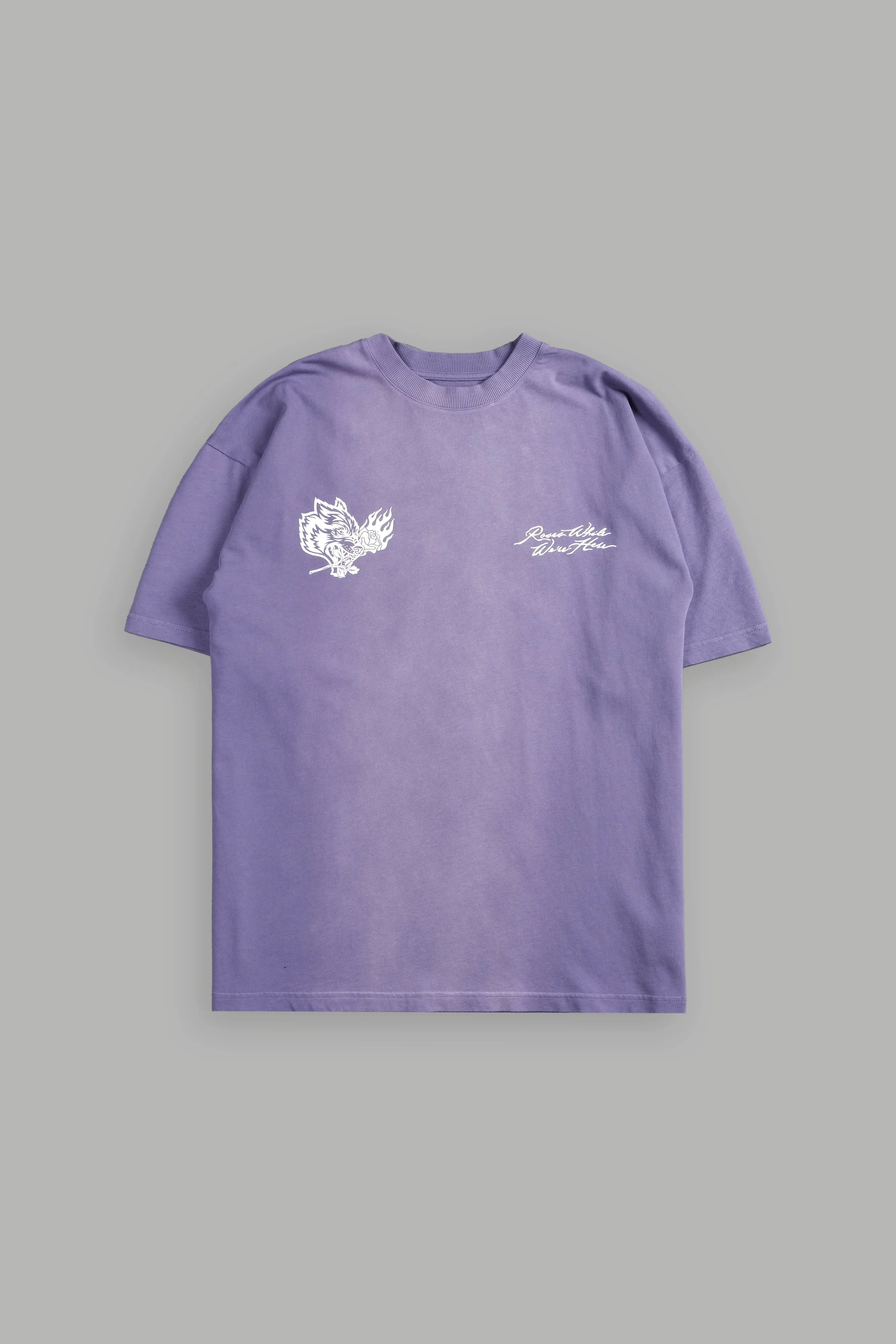 Roses While We're Here "Premium" Oversized Tee in Darc Orchid Sun Fade