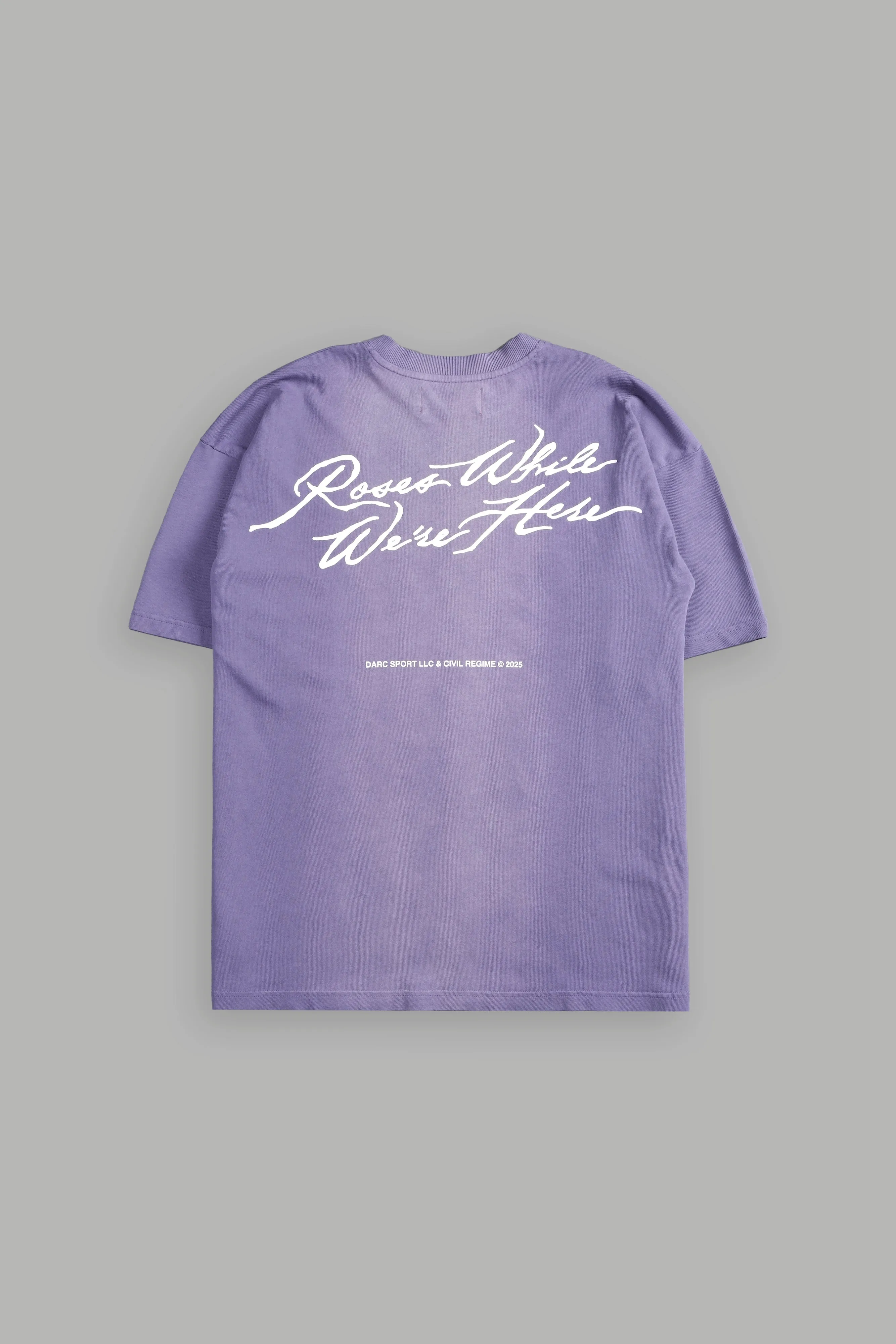 Roses While We're Here "Premium" Oversized Tee in Darc Orchid Sun Fade