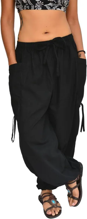 Sakoonee Yoga Lounge Pants Men Women Casual Baggy Trousers Adjustable Length 2 Pockets One Size, Elastic Waist