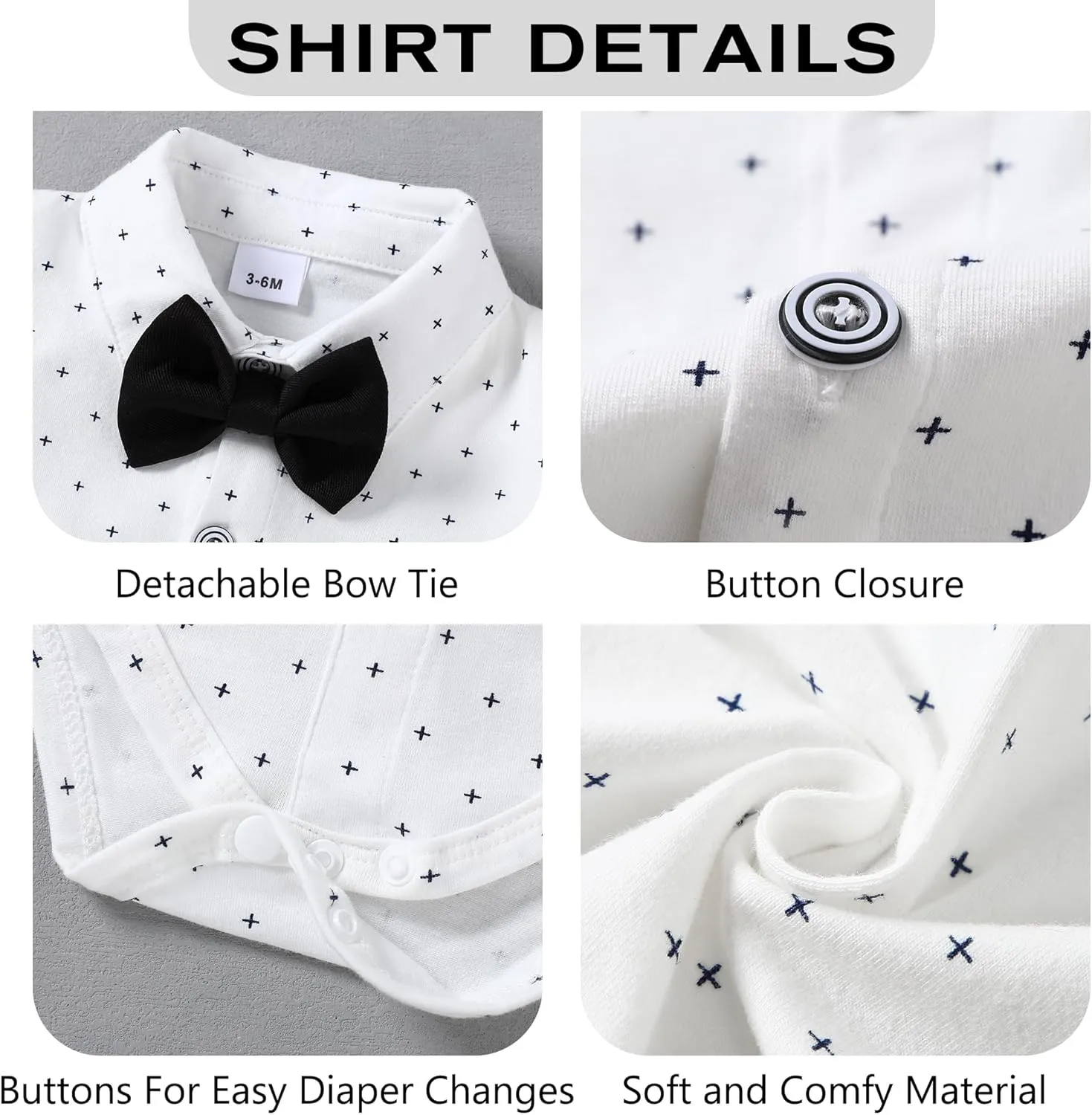 SANMIO Baby Boy Clothes Suits Summer Short Sleeve Dress Shirt Vest Tie Pants Infant Boy Wedding Christening Outfits Set 0-24M
