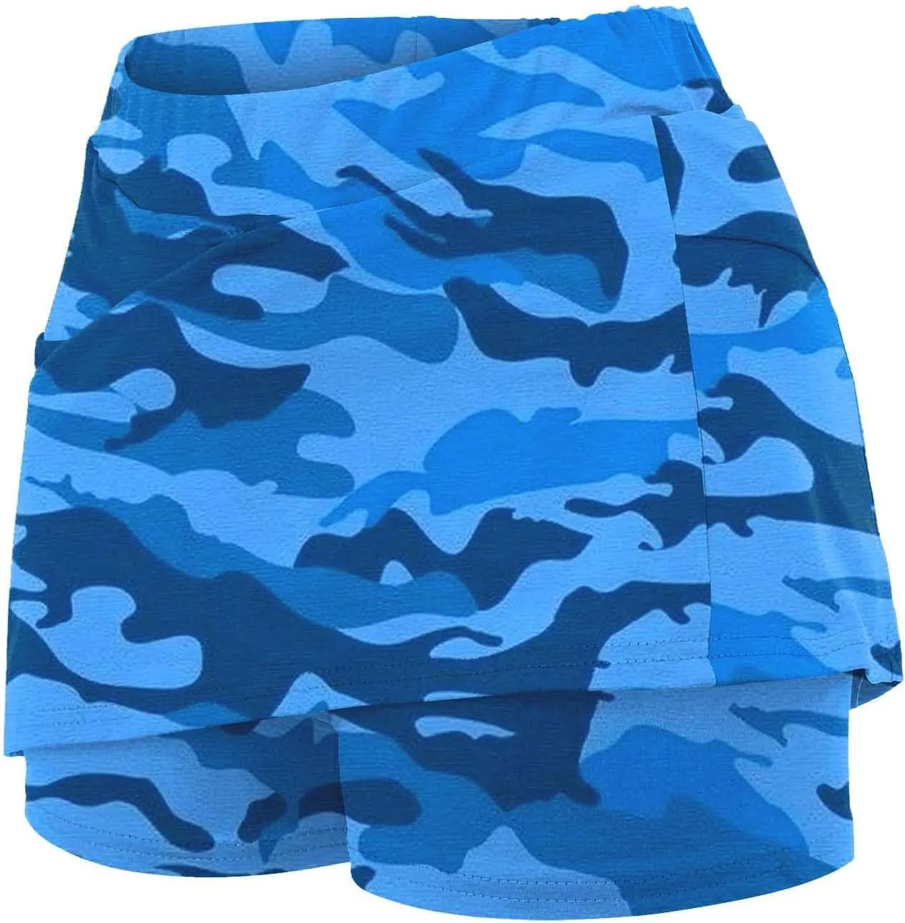 Skorts for Woman Athleisure Skirt with Pockets Camouflage Printed Mid Rise Skirts Tennis Tummy Control High Waisted