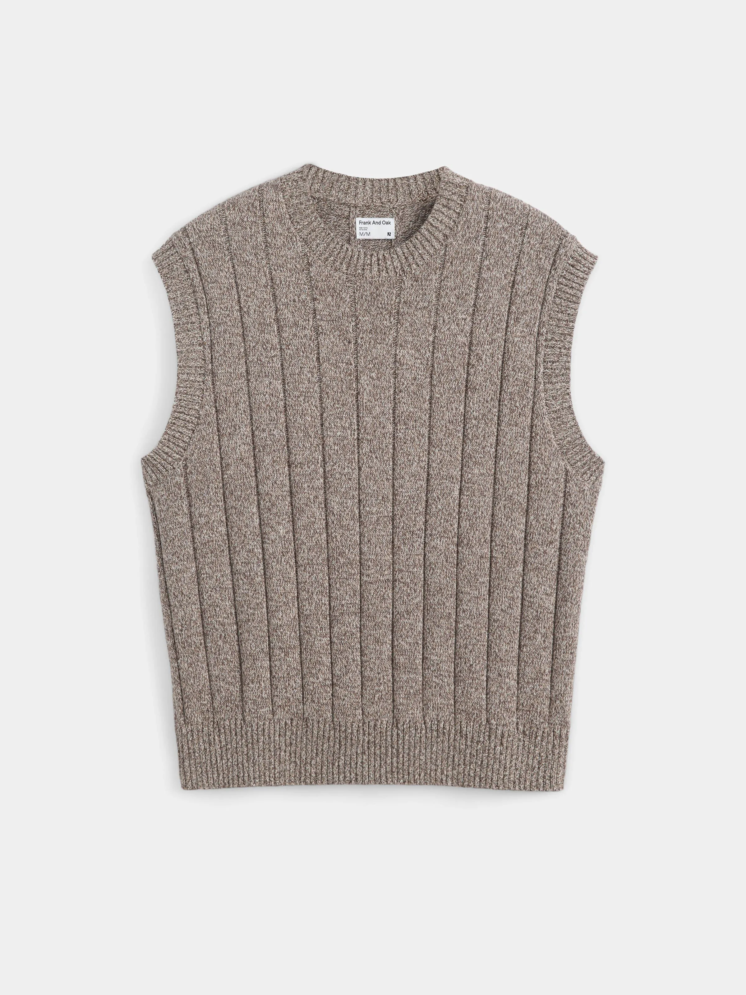 The Marled Sweater Vest in Brown