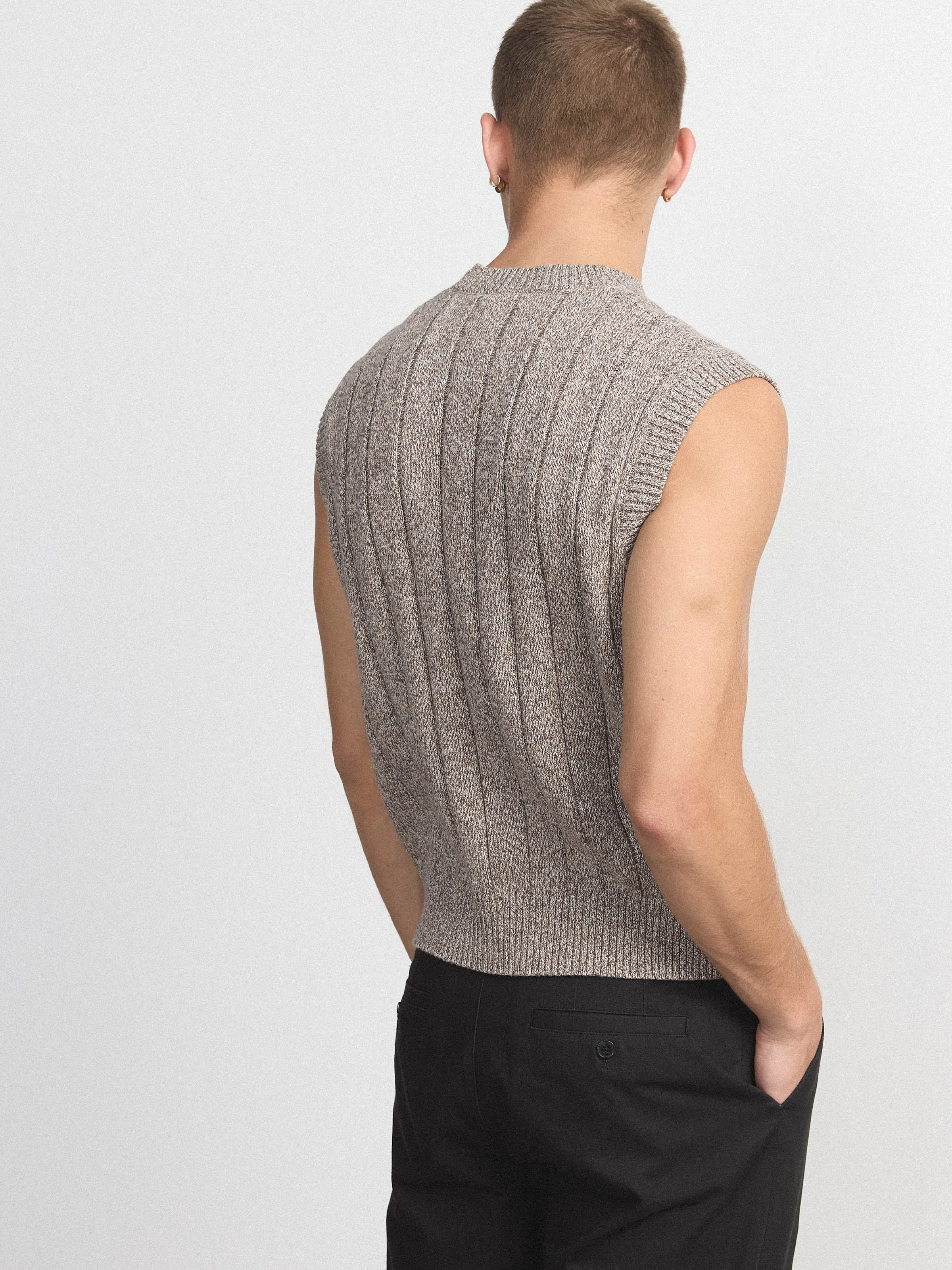 The Marled Sweater Vest in Brown