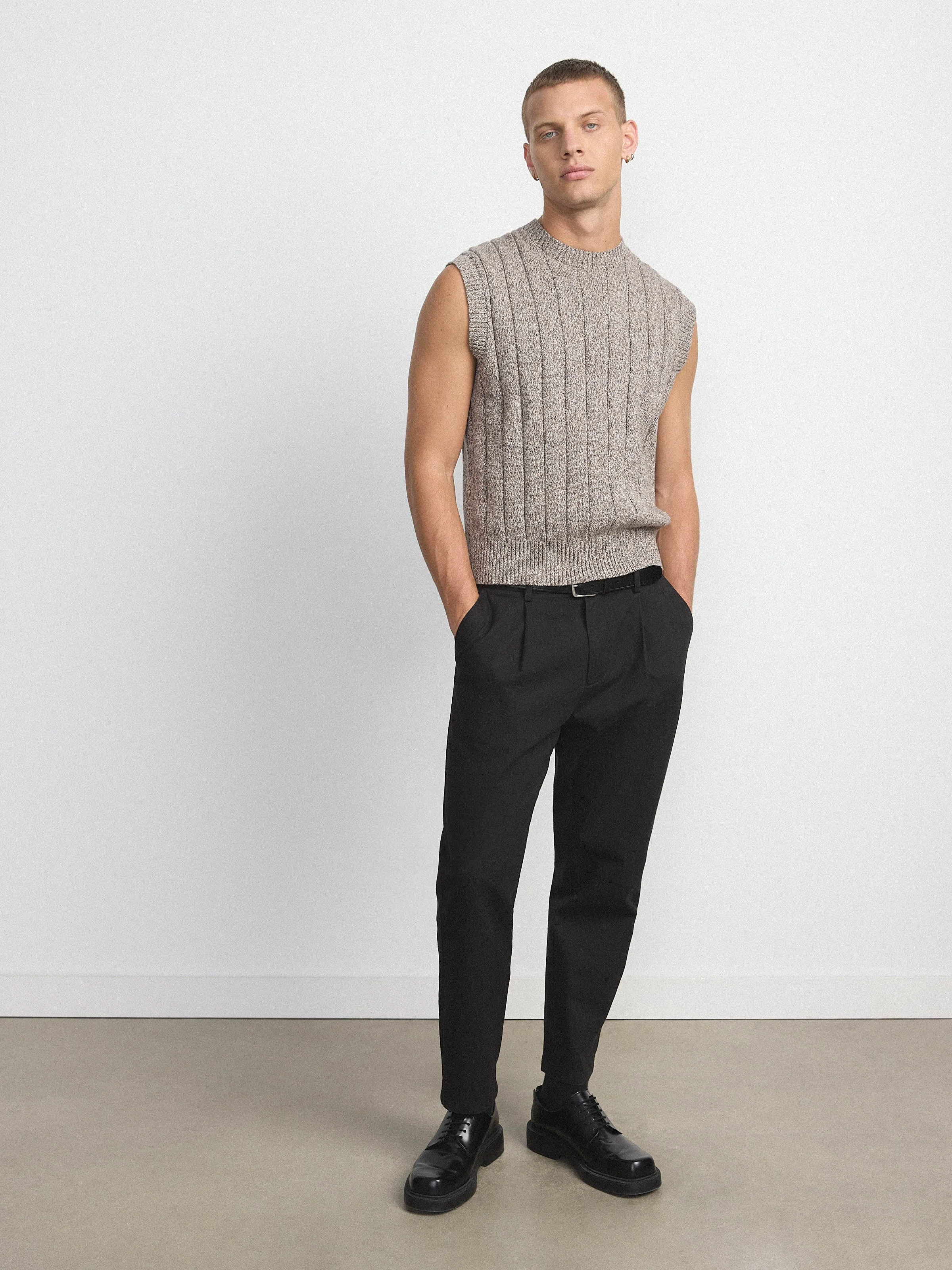 The Marled Sweater Vest in Brown