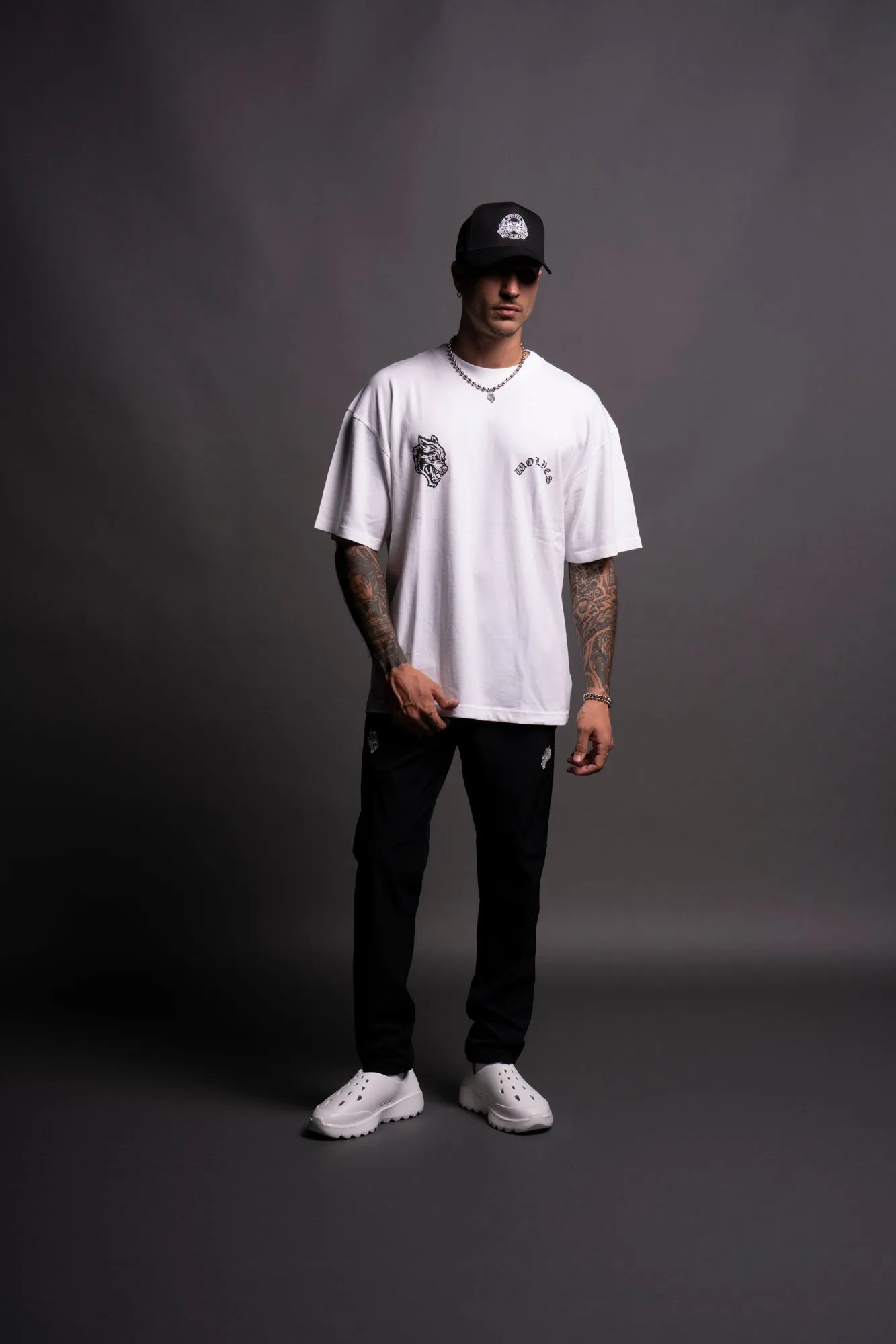 Wolf Chopper "Premium" Oversized Tee in White
