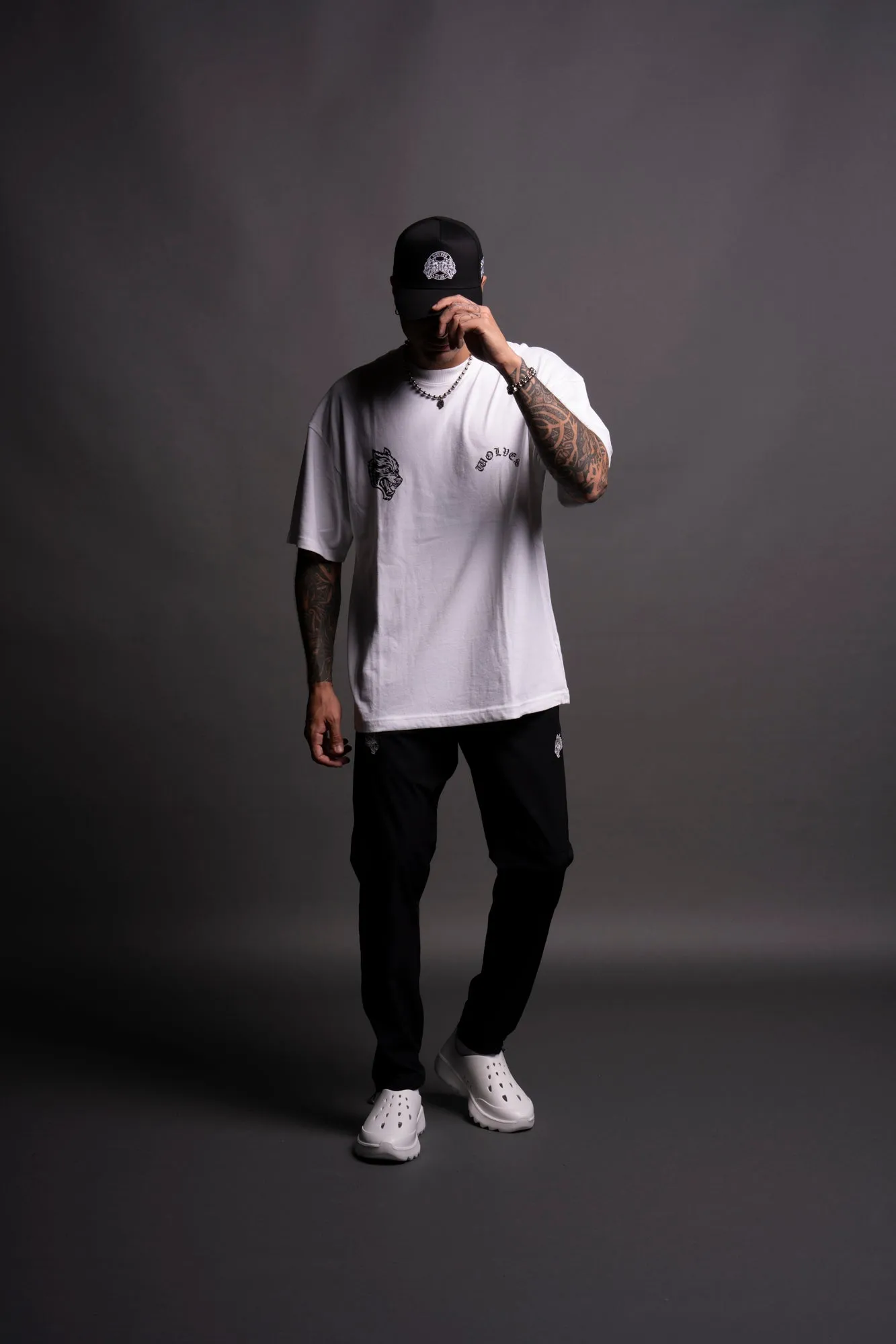 Wolf Chopper "Premium" Oversized Tee in White