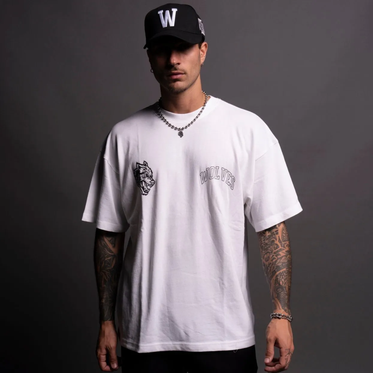 Wolf Loyalty "Premium" Oversized Tee in White