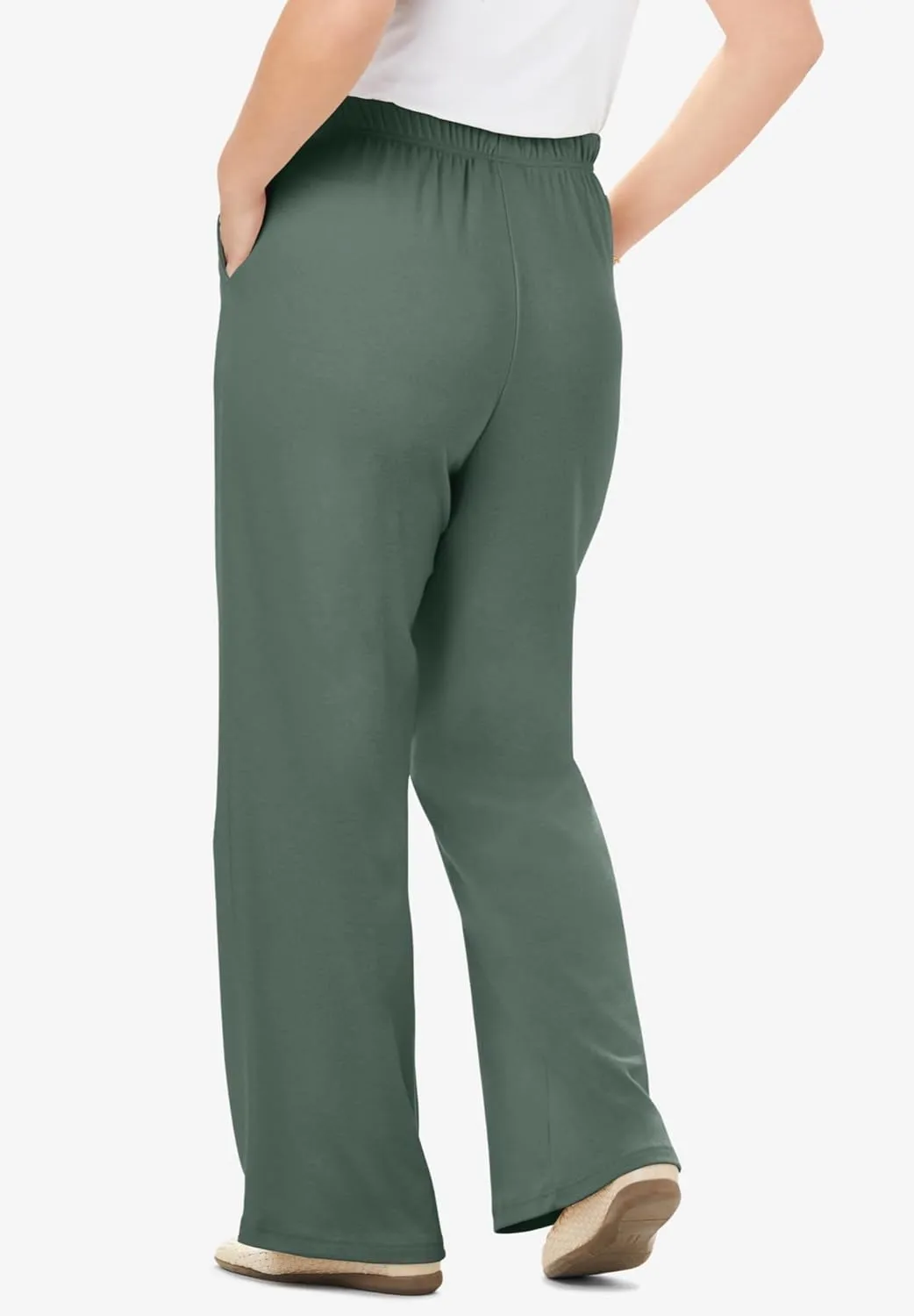Woman Within Plus Size 7-Day Knit Wide-Leg Pant