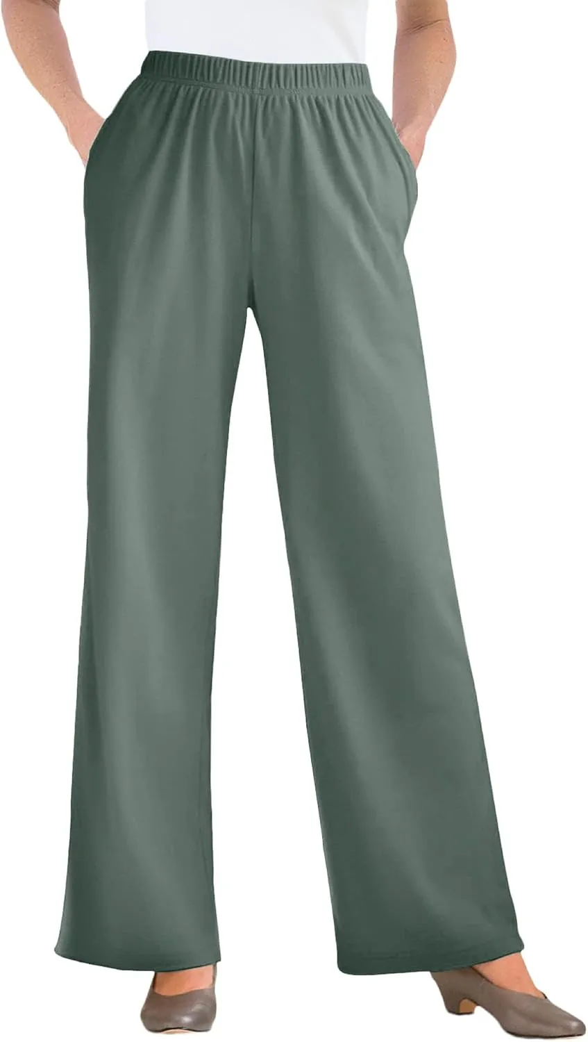 Woman Within Plus Size 7-Day Knit Wide-Leg Pant