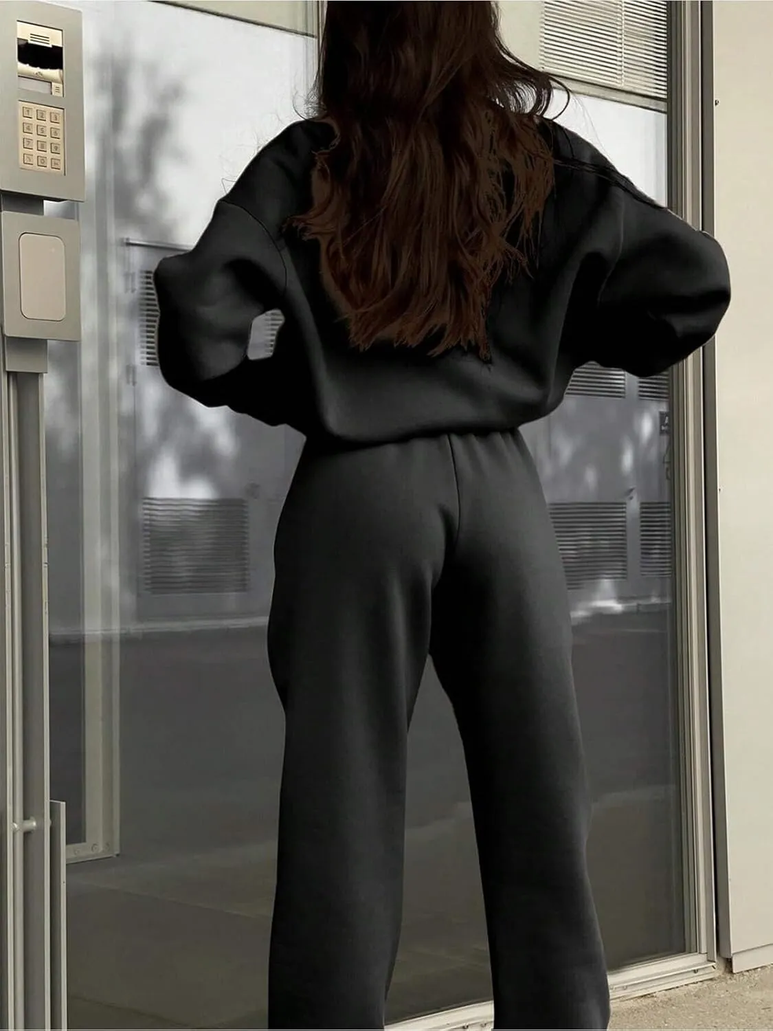 Women 2 Piece Outfits Sweatsuit Half Zip Pullover Long Sleeve Sweatshirt Jogger Pants Set with Pockets 2025 Fall