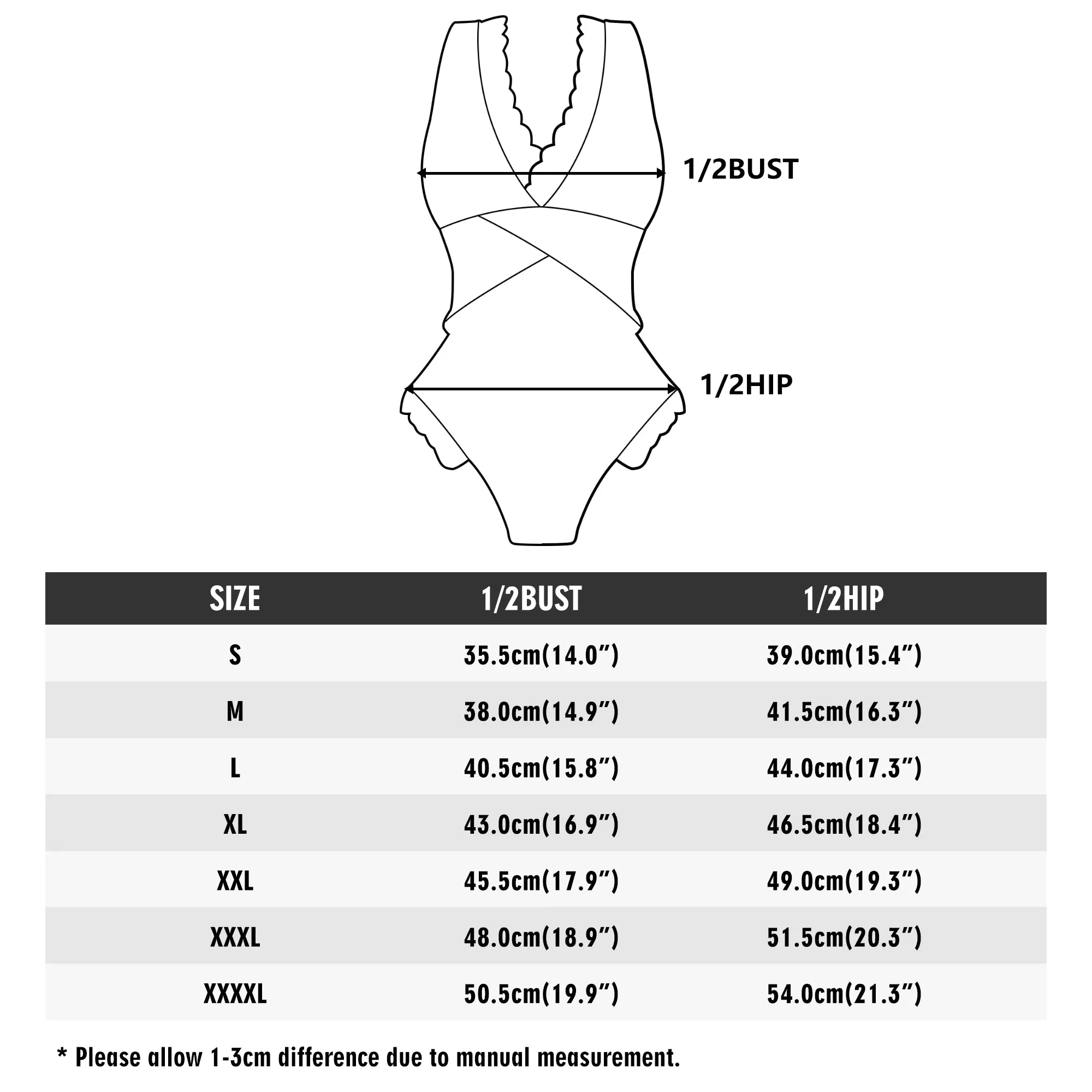 Womens Fun of a Beach Ruffle Edge Cross-Front One Piece Swimsuit Bathing Suit