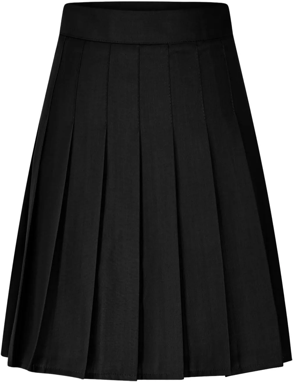 Women's High Waisted Pleated Midi Skirt, Solid Color Basic A-Line Skirts School Uniform Outdoor Sports Tennis Skirt