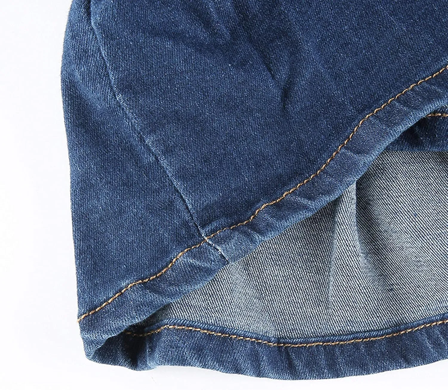 Womens Pleated Jean Skirt A-Line High Waisted Women Denim Mini Skirt Jean Skirts Skorts for Women with Pockets