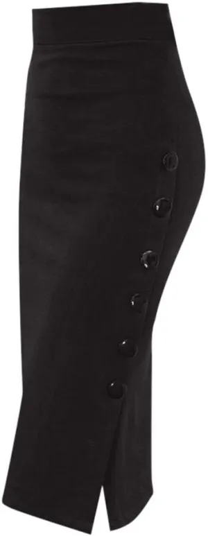 Women's Sexy Skirts Warp Bodycon Skirts Classic Fashion Side Button Down High Waisted Skirts Slim-Fit Casual Skirt