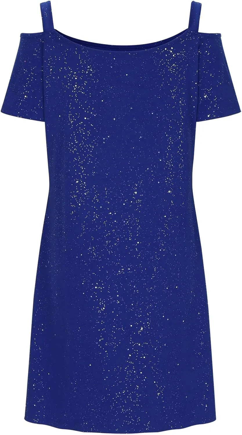 Women's Sparkly Sequin Homecoming Dresses 2025 Summer Sexy Short Sleeve V Neck Cocktail Party Mini Dress Plus Size