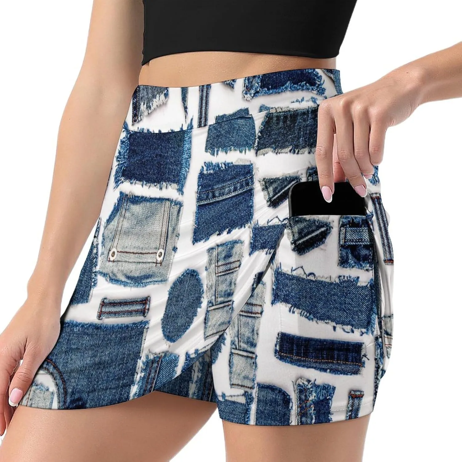 Women's Tennis Skirt Anti-Peek Workout Skorts with Built-in Shorts Pocket for Gym Golf Running